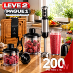 Liquidificador de Mão Multifuncional 8 em 1 Bivolt Com 15 Velocidades + BRINDE: Kit 3 Tábuas de Corte - COMPRE 1 LEVE 2