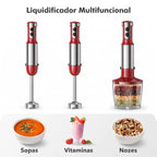 Liquidificador de Mão Multifuncional 8 em 1 Bivolt Com 15 Velocidades + BRINDE: Kit 3 Tábuas de Corte - COMPRE 1 LEVE 2