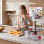 Liquidificador de Mão Multifuncional 8 em 1 Bivolt Com 15 Velocidades + BRINDE: Kit 3 Tábuas de Corte - COMPRE 1 LEVE 2